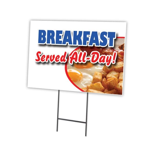 Breakfast Served All D Yard & Stake outdoor plastic coroplast window, C-1824 Breakfast Served All D